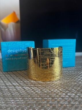 Los Angeles Gold Map Cuff Bracelet